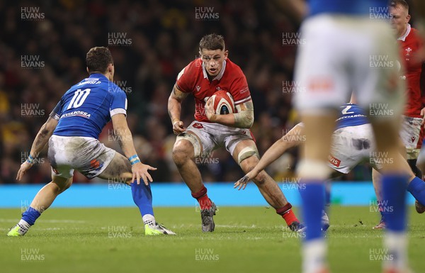 160324 - Wales v Italy - Guinness 6 Nations 2024 - Alex Mann of Wales 