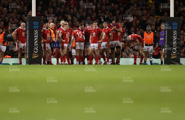 160324 - Wales v Italy - Guinness 6 Nations 2024 - Dejected Wales