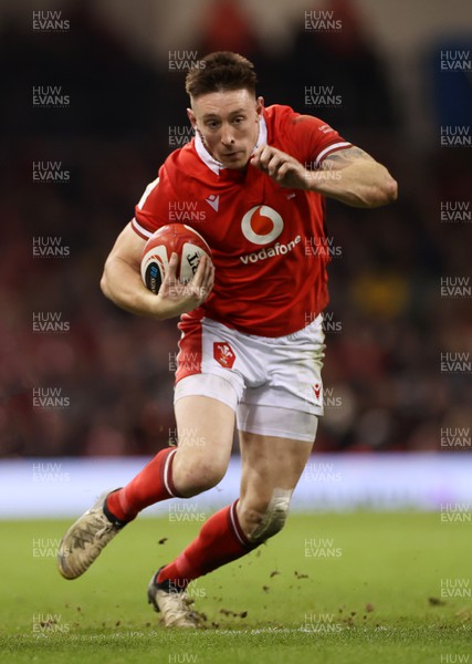 160324 - Wales v Italy - Guinness 6 Nations 2024 - Josh Adams of Wales 