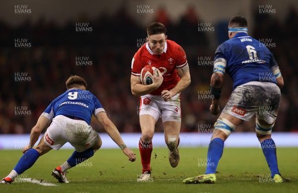 160324 - Wales v Italy - Guinness 6 Nations 2024 - Josh Adams of Wales 