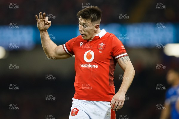 160324 - Wales v Italy - Guinness Six Nations - Josh Adams of Wales shows his frustration