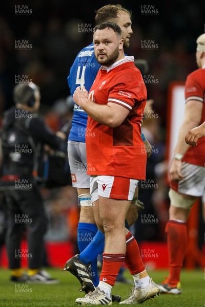 160324 - Wales v Italy - Guinness Six Nations - Harri O’Connor of Wales at the end of the match