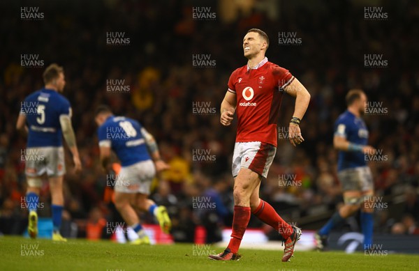 160324 - Wales v Italy - Guinness Six Nations - George North of Wales  reacts