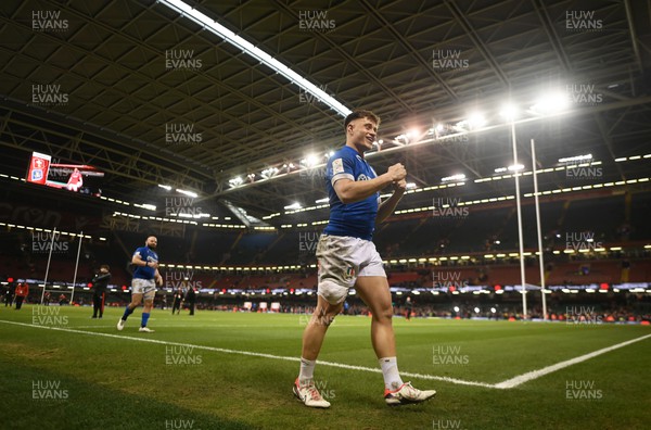 160324 - Wales v Italy - Guinness Six Nations - Stephen Varney of Italy  celebrates after the match