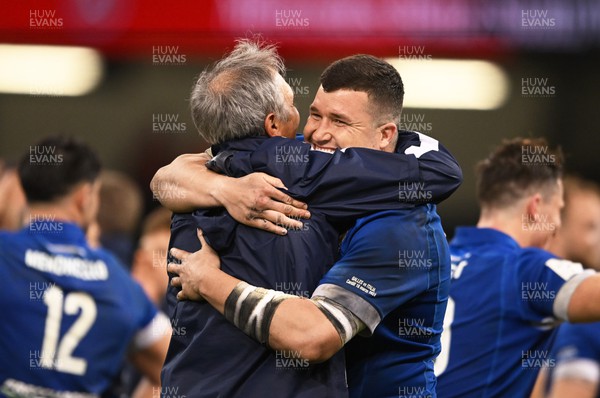 160324 - Wales v Italy - Guinness Six Nations - Sebastian Negri of Italy celebrates after the match