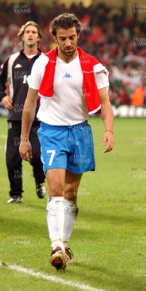 161002 - Wales v Italy - UEFA European Championship Qualifying -  Alessandro Del Piero walks off at full time