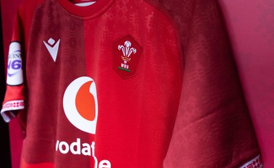 170526 - Wales v Italy, 2026 Guinness Women’s 6 Nations - Wales match jerseys hang in the changing room ahead of the match