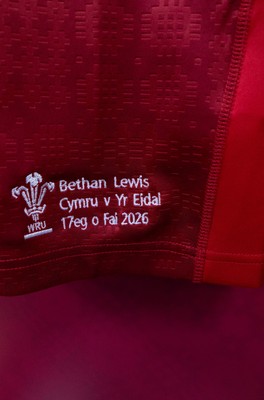 170526 - Wales v Italy, 2026 Guinness Women’s 6 Nations - Wales match jerseys hang in the changing room ahead of the match