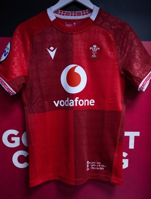 170526 - Wales v Italy, 2026 Guinness Women’s 6 Nations - Wales match jerseys hang in the changing room ahead of the match