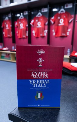170526 - Wales v Italy, 2026 Guinness Women’s 6 Nations - Wales match jerseys hang in the changing room ahead of the match