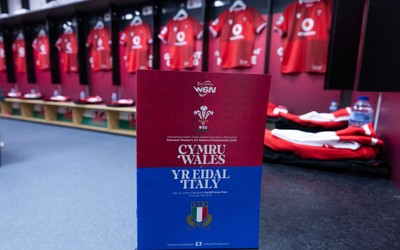 170526 - Wales v Italy, 2026 Guinness Women’s 6 Nations - Wales match jerseys hang in the changing room ahead of the match