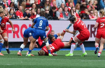 170526 - Wales v Italy, 2026 Guinness Women’s 6 Nations - Francesca Granzotto of Italy is yellow carded for a tackle on Nikita Prothero of Wales