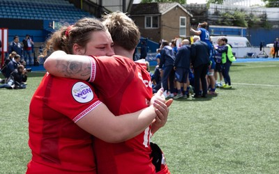 170526 - Wales v Italy, 2026 Guinness Women’s 6 Nations - Gwenllian Pyrs of Wales and Donna Rose of Wales at the end of the match