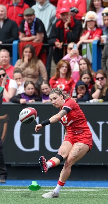 170526 - Wales v Italy, 2026 Guinness Women’s 6 Nations - Keira Bevan of Wales kicks a conversion