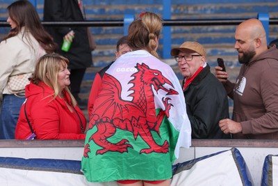 170526 - Wales v Italy, 2026 Guinness Women’s 6 Nations - Hannah Dallavalle of Wales with family at the end of the match