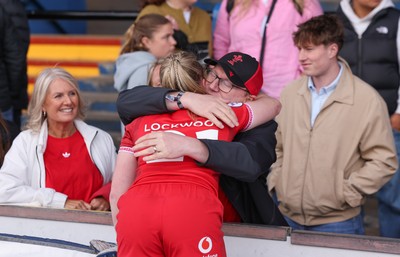 170526 - Wales v Italy, 2026 Guinness Women’s 6 Nations - Seren Lockwood of Wales with family at the end of the match
