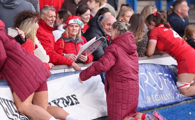 170526 - Wales v Italy, 2026 Guinness Women’s 6 Nations - Keira Bevan of Wales with family at the end of the match