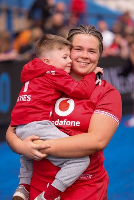 170526 - Wales v Italy, 2026 Guinness Women’s 6 Nations - Maisie Davies of Wales with her nephew