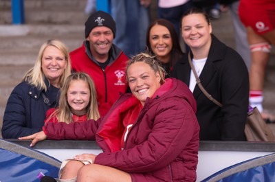 170526 - Wales v Italy, 2026 Guinness Women’s 6 Nations - Kelsey Jones of Wales with family