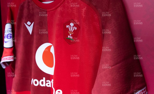 170526 - Wales v Italy, 2026 Guinness Women’s 6 Nations - Wales match jerseys hang in the changing room ahead of the match