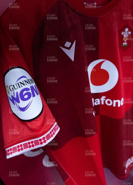 170526 - Wales v Italy, 2026 Guinness Women’s 6 Nations - Wales match jerseys hang in the changing room ahead of the match