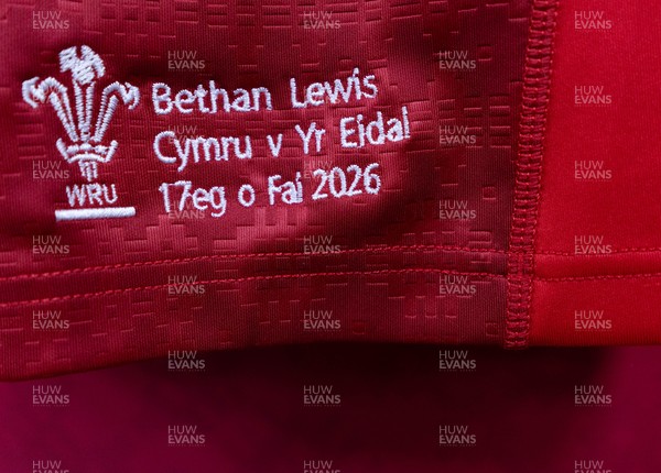 170526 - Wales v Italy, 2026 Guinness Women’s 6 Nations - Wales match jerseys hang in the changing room ahead of the match