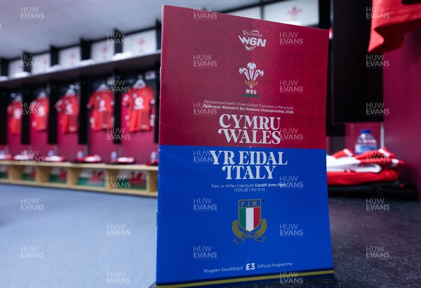 170526 - Wales v Italy, 2026 Guinness Women’s 6 Nations - Wales match jerseys hang in the changing room ahead of the match