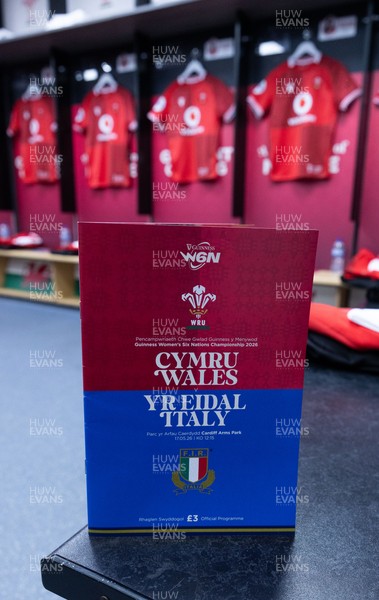 170526 - Wales v Italy, 2026 Guinness Women’s 6 Nations - Wales match jerseys hang in the changing room ahead of the match