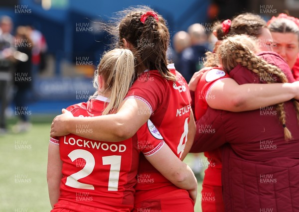 170526 - Wales v Italy, 2026 Guinness Women’s 6 Nations - Seren Lockwood of Wales and Branwen Metcalfe of Wales at the end of the match