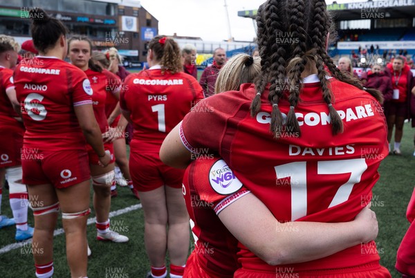 170526 - Wales v Italy, 2026 Guinness Women’s 6 Nations - Seren Lockwood of Wales and Maisie Davies of Wales at the end of the match