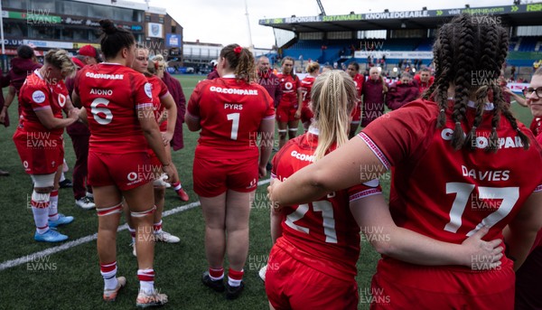 170526 - Wales v Italy, 2026 Guinness Women’s 6 Nations - Seren Lockwood of Wales and Maisie Davies of Wales at the end of the match