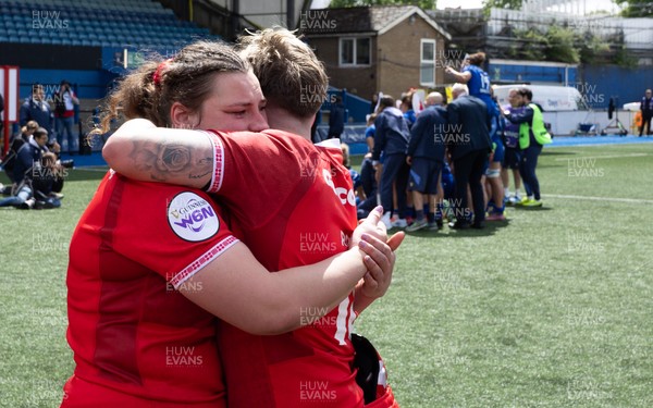 170526 - Wales v Italy, 2026 Guinness Women’s 6 Nations - Gwenllian Pyrs of Wales and Donna Rose of Wales at the end of the match