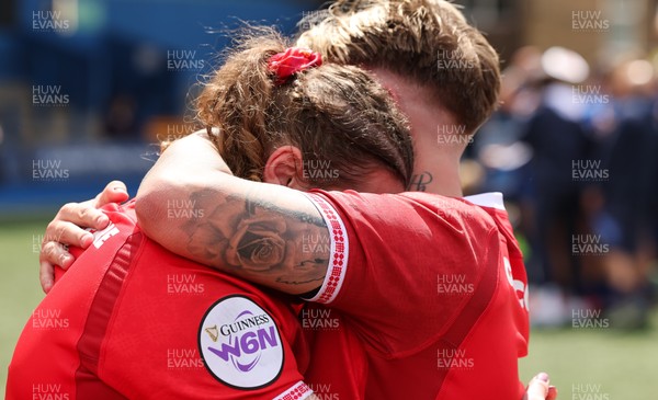170526 - Wales v Italy, 2026 Guinness Women’s 6 Nations - Gwenllian Pyrs of Wales and Donna Rose of Wales at the end of the match
