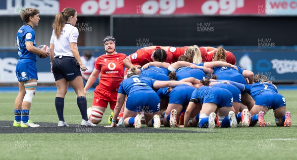 170526 - Wales v Italy, 2026 Guinness Women’s 6 Nations - Bethan Lewis of Wales as the teams scrum down