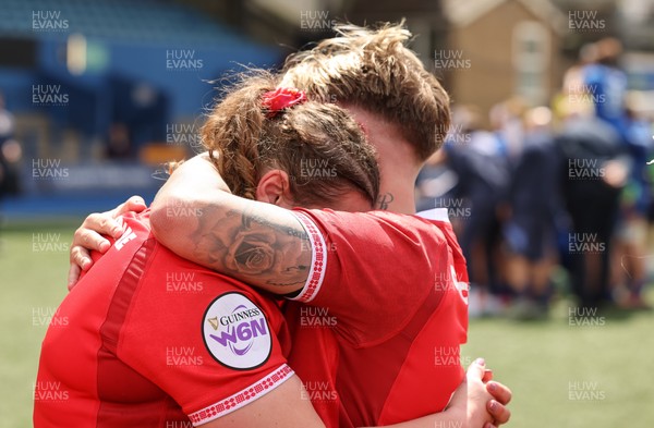 170526 - Wales v Italy, 2026 Guinness Women’s 6 Nations - Gwenllian Pyrs of Wales and Donna Rose of Wales at the end of the match