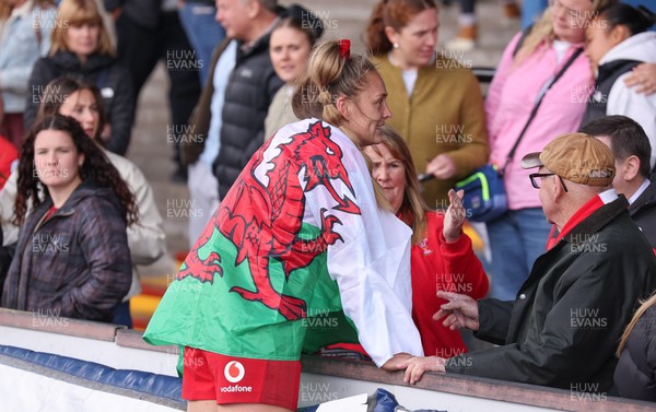 170526 - Wales v Italy, 2026 Guinness Women’s 6 Nations - Hannah Dallavalle of Wales with family at the end of the match