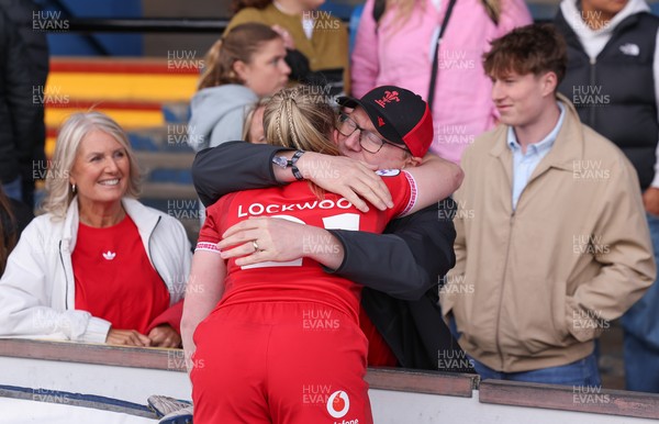 170526 - Wales v Italy, 2026 Guinness Women’s 6 Nations - Seren Lockwood of Wales with family at the end of the match