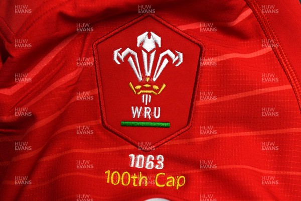 190322 - Wales v Italy - Guinness Six Nations - Dan Biggar of Wales jersey in the dressing room