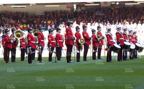 190322 Wales v Italy, Guinness Six Nations 2022 - The band make their way onto the pitch