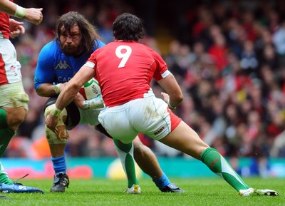 20.03.10 - Six Nations Rugby, Wales v Italy Italy's Martin Castrogiovanni 
