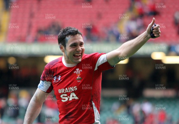 19.03.10 Wales v Italy... Wales Stephen Jones celebrates. 
