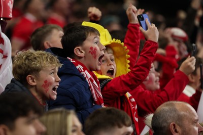 151125 - Wales v Japan, Quilter Nations Series - Wales fans celebrate after the opening try