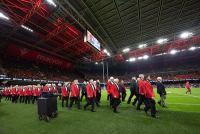 151125 - Wales v Japan, Quilter Nations Series - The band march out at the Principality Stadium 