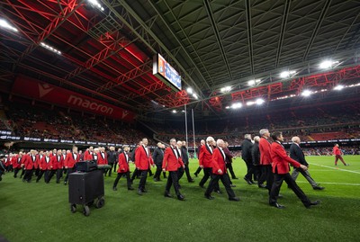 151125 - Wales v Japan, Quilter Nations Series - The band march out at the Principality Stadium 