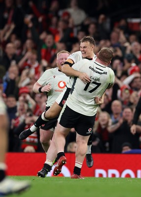 151125 - Wales v Japan - Quilter Nations Series - Jarrod Evans of Wales celebrates kicking the winning penalty of the game