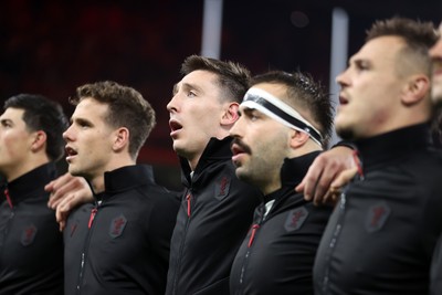 151125 - Wales v Japan - Quilter Nations Series - Josh Adams of Wales sings the anthem