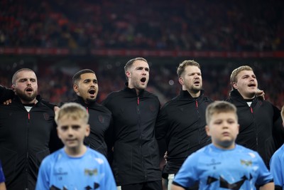 151125 - Wales v Japan - Quilter Nations Series - Max Llewellyn of Wales sings the anthem
