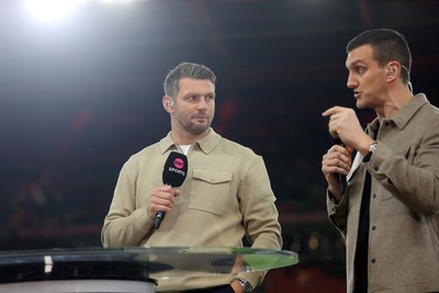 151125 - Wales v Japan - Quilter Nations Series - Dan Biggar and Sam Warburton working for TNT Sports
