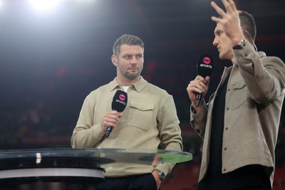 151125 - Wales v Japan - Quilter Nations Series - Dan Biggar and Sam Warburton working for TNT Sports