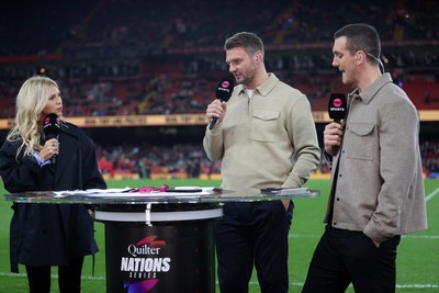 151125 - Wales v Japan - Quilter Nations Series - Dan Biggar and Sam Warburton working for TNT Sports